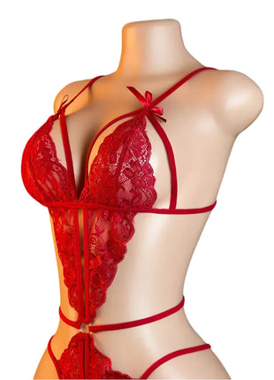 Teddy Sexy Crotchless Bodysuits Women Lingerie Bra Sets Transparent Babydolls Nightwear Erotic Set Deep V Seductive Underwear